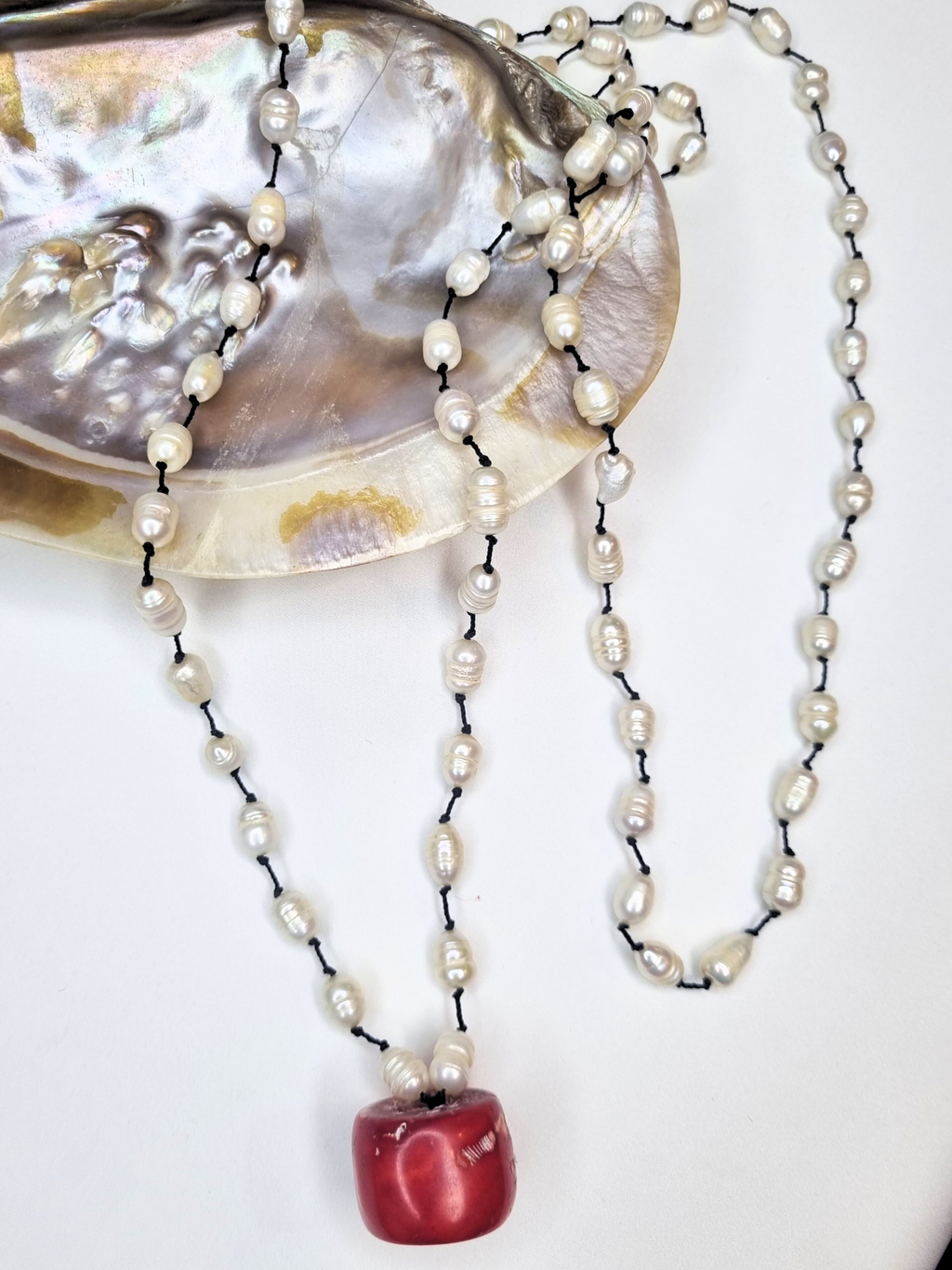 Natural Pearl Coral Handcrafted Necklace