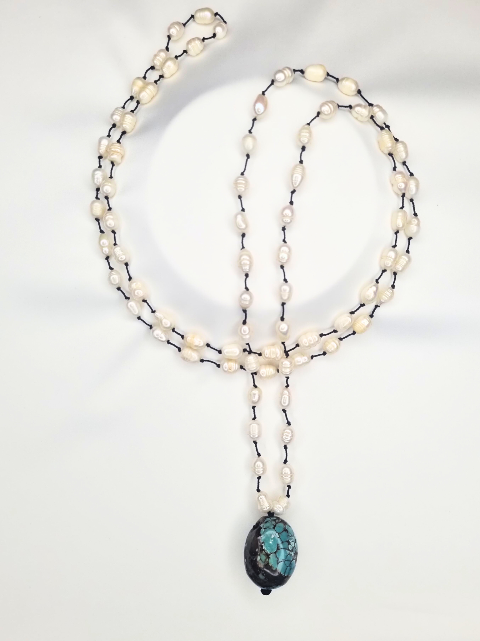Natural Pearl Turqouise Handcrafted Necklace